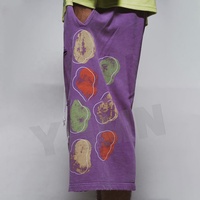 Shorts de jogging amples pour hommes, 100% coton, délavés à l'acide, avec logo personnalisé, imprimé vintage vieilli, longueur 3/4, grandes tailles