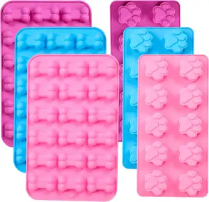 Silicone Molds Puppy Dog Paw and Bone Molds for Baking Chocolate Candy Jelly Dog Treats Ice Cube Bpa Free Moulds Cake Tools