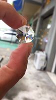 Perles octogonales en cristal poli de qualité AAA, 14 mm, à deux trous, pour lustre