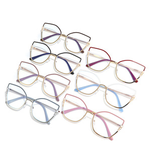 2023 nouvelles femmes à la mode carré lunettes optiques métal surdimensionné lunettes vintage grand cadre anti lumière bleue lunettes cadre - Product Image 2