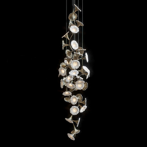 Lámpara colgante de lujo de cristal para decoración de Hotel, candelabro de techo alto y moderno para sala de estar, Morning Glory - Product Image 2