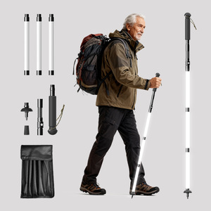 Aluminum Alloy Folding Hiking Poles With Lights Rechargeable Portable G13 Outdoor Walking <b>Sticks</b> - Product Image 2