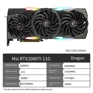 Carte graphique d'occasion pour ordinateur de bureau, grandes marques, RTX2080 11G, RTX2060, 2070, avec refroidissement par ventilateur, série RTX20 - Product Image 4