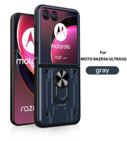 Coque arrière de protection complète antichoc TPU + PC CD motif anneau support armure coque de téléphone pour Motorola Razr 40/50/50 Ultra/2024