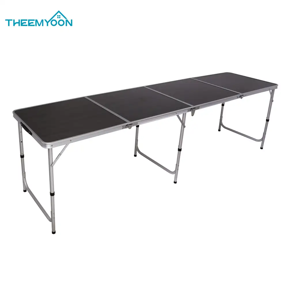 8ft Custom Portable Aluminum Floding Beer Pong Table 2.4m Outdoor Camping Picnic Folding Beerpong Table