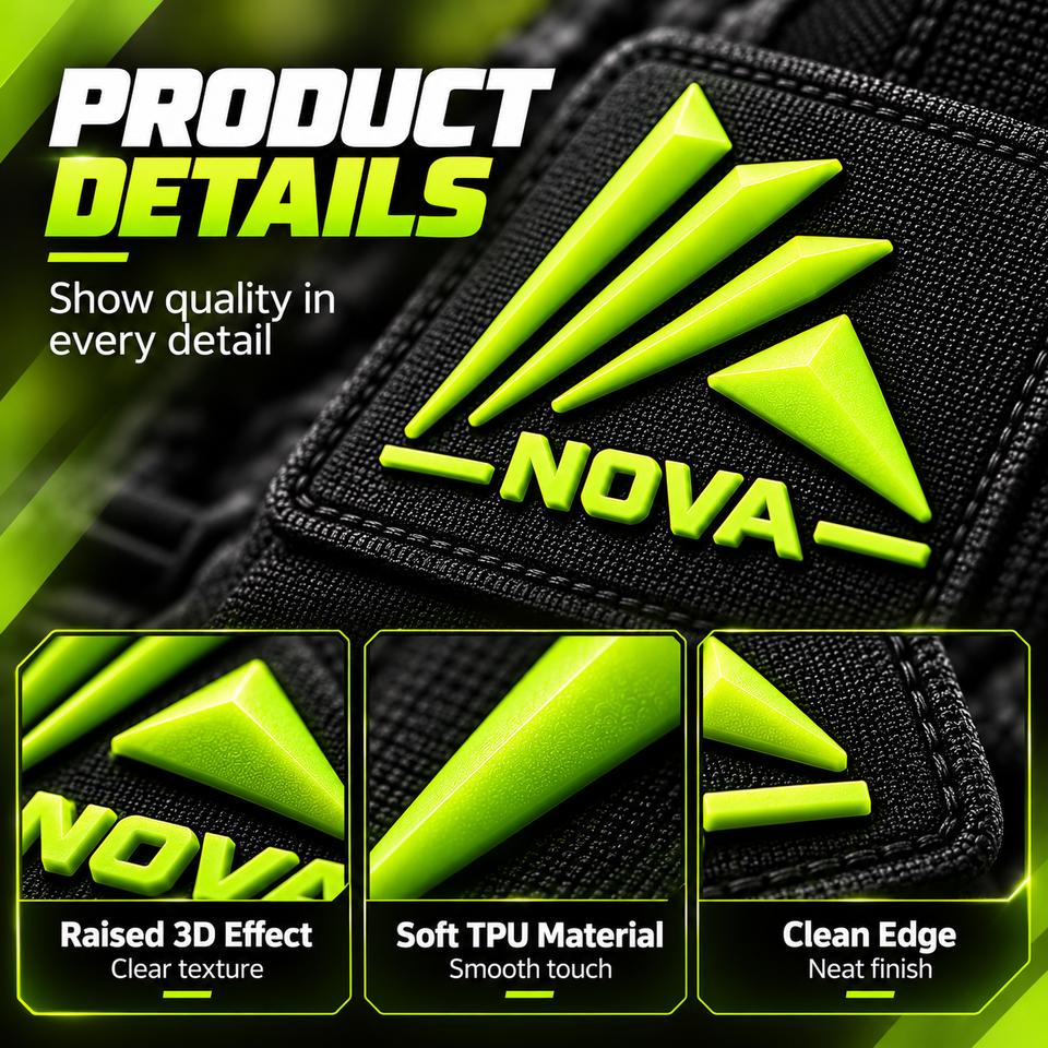 Custom Main Labels TPU Patch 3D Raised Logo Design for Premium Clothing ...