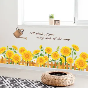 खिल सूरजमुखी मिस शब्दों कमरे में रहने वाले बेडरूम घर की दीवार पृष्ठभूमि सौंदर्यीकरण दीवार स्टिकर