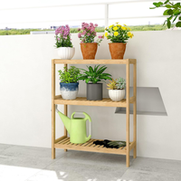 Bamboe badkamerplank, opbergplank, multifunctionele houder voor badkamer, keuken, woonkamer, planten- en bloemenstandaard