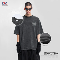 Kaos Pria Streetwear Berkualitas Tinggi, 100% Katun, Oversized Loose Fit, Custom Stone Washed Acid Wash, Sablon Sutra