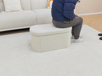 Bailey chaise personnalisée ellipsoïde velours stockage pouf pliant salon stockage pouf chaise avec pouf