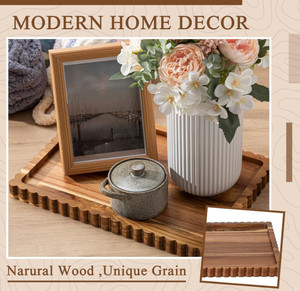 <span class=keywords><strong>Plateau</strong></span> de service en bois d'acacia, nouveau design, centre de table, décoration d'îlot de cuisine, <span class=keywords><strong>plateau</strong></span> décoratif en bois <span class=keywords><strong>pour</strong></span> la décoration de la maison - Product Image 3