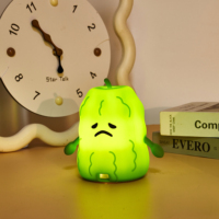 Lampe de bureau LED mignonne en forme de melon amer de dessin animé, rechargeable par USB, pour la décoration de chambre à coucher et comme veilleuse pour enfants