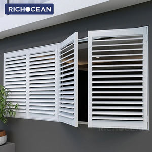 RICHOCEAN Ventilation minimaliste en alliage d'aluminium Sécurité Jalousie <span class=keywords><strong>Fenêtre</strong></span> Volets intérieurs Fenêtres pour la maison - Product Image 1