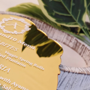 Invito Elegante in Acrilico Specchiato Oro con Stampa Personalizzata di Lusso, Menu <span class=keywords><strong>per</strong></span> Feste con Stampa in Lamina e Goffratura a Caldo <span class=keywords><strong>per</strong></span> Matrimoni - Product Image 3