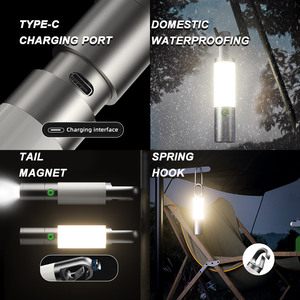 Xách tay móc chìa khóa đèn pin sạc Zoom Dimmer Led đèn pin với clip - Product Image 4