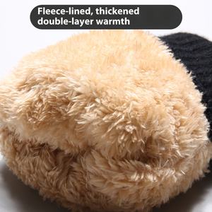 Custom Winter Thickened Double-Layer Warm <b>Gloves</b> Jacquard Style New Knitted Fleece-Lined Finger <b>Mittens</b> - Product Image 2