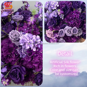 Centro de Mesa de Flores Artificiales de Alta Calidad, Color Morado Clásico, Diseño Asimétrico, Tamaño de 1.8-2.4m para Bodas - Product Image 5