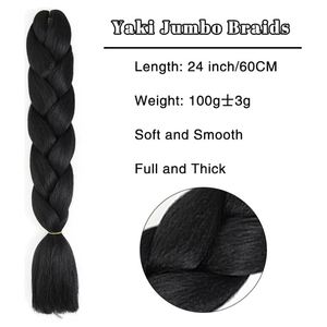 Extensiones de <span class=keywords><strong>Cabello</strong></span> Sintético Teñido para Trenzas Jumbo de Ganchillo, 24 Pulgadas, 100g, Trama Única, Venta al por Mayor - Product Image 3