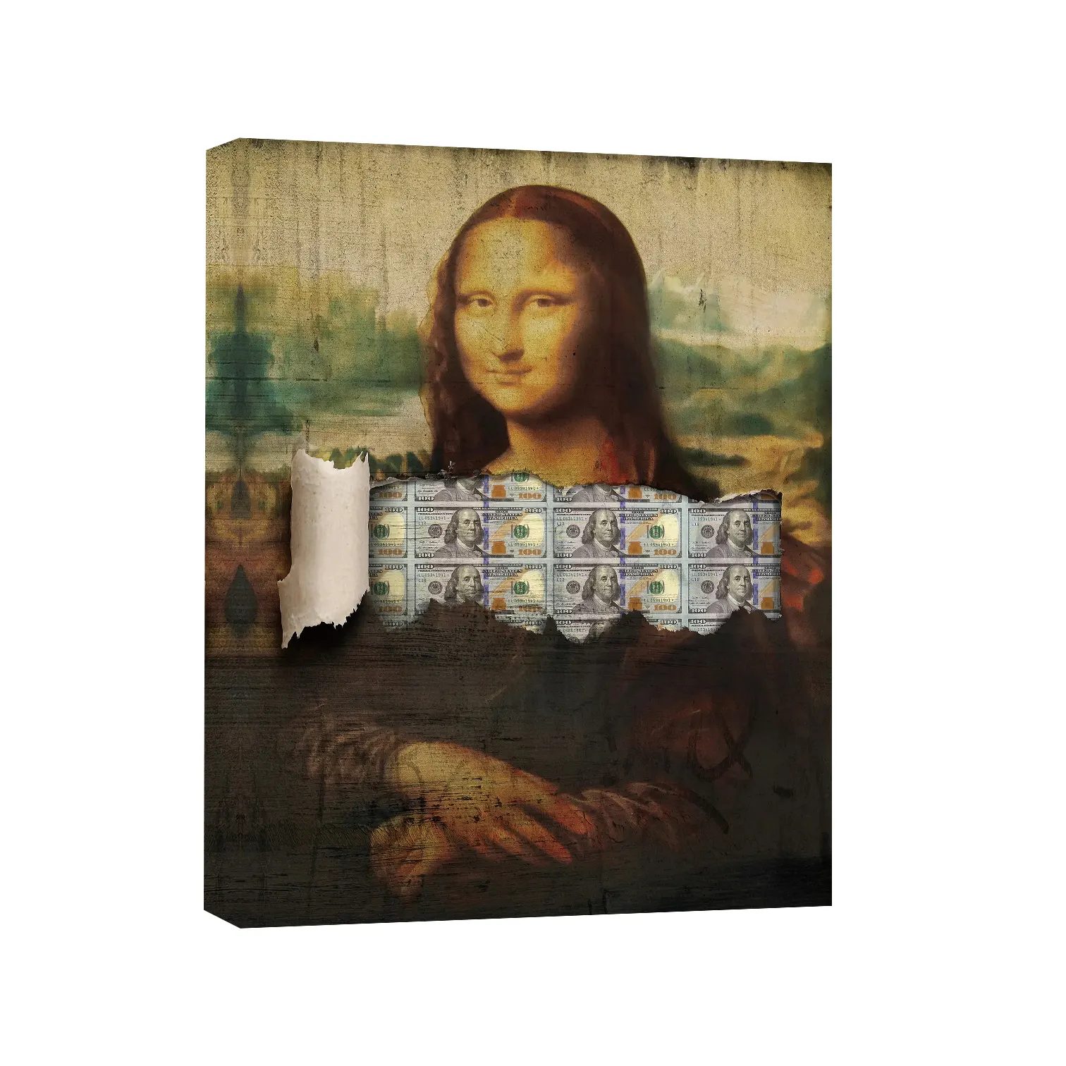 Creative portrait painting of Mona Lisa wall art for home decor print on canvas and poster money art Inspirational style