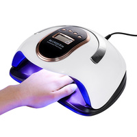 Lampe à ongles UV LED portable haute puissance tout-en-un 168W, séchage rapide, gel de construction, vernis œil de chat, affichage numérique, entretien facile