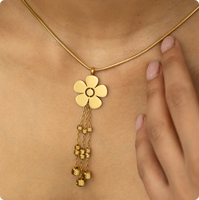 Collier Fleur de Pluie en Acier Inoxydable, Bijoux Islamiques Tendance, Nouveau Design, Prix de Gros Personnalisé, Inspire Jewelry