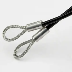 High-quality Stainless Steel Safety Braided Cable Sling Coated Carabiner Hook Wire Rope With Loop Ends