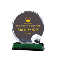 Trofi kaca kristal kosong golf/sepak bola/olahraga basket dan permainan penghargaan trofi bola global