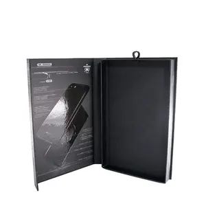 नई फैक्टरी काले चुंबकीय बंद होने के लिए पुस्तक के आकार का काले ऊद बॉक्स Iphone X मामले पैकेजिंग