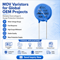 Varistor MOV 10D221K 220V certifié TUV CQC pour station de recharge de véhicules électriques, système d'alimentation CC, équipement industriel, usine JEC
