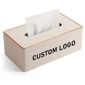 Wholesale Pu Leather Rectangular <b>Tissue</b> Box Cover <b>Tissue</b> Box Case Organizer Napkin <b>Paper</b> Box Holder With Magnetic Bottom - Product Image 1