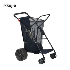 केजी बड़ी क्षमता फोल्डेबल चार पहिया स्टेनलेस स्टील जाल उपकरण हाथ मूविंग समुद्र तट कैंपों और ट्रॉली - Product Image 1