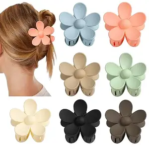 Custom Color 7.2cm Ins Hot Sale Flower Claw Clip Hair Accessories Fashionable Hair Clamp Wholesale Medium Plastic Hair Claw