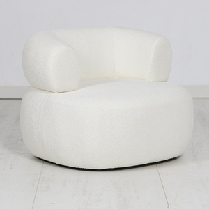 Canapé de salon moderne pour une place <span class=keywords><strong>Fauteuil</strong></span> de réception blanc en forme de U en tissu de laine d'agneau pour <span class=keywords><strong>sans</strong></span> pieds - Product Image 2