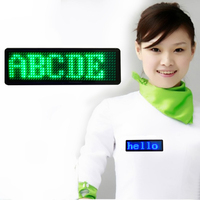 Gafete Luminoso con Nombre, Texto Desplazable Intermitente, Pin Magnético, Gafete Reutilizable con Pantalla Electrónica LED