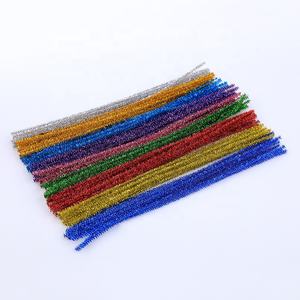 100 pièces de tiges de chenille en polyester multicolores de 6 mm x 12 pouces, métalliques scintillantes, faites à la main, pour bricolage et jouets - Product Image 6
