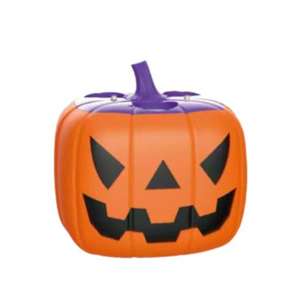 Machine à bulles citrouille 360 degrés anti-fuite, bulles citrouille automatiques à un clic, jouet Jack O'Lantern qui souffle des bulles lumineuses violettes - Product Image 1