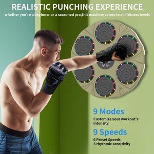 Máquina de Boxeo Musical para Montar en la Pared, Color Verde, Equipo de Entrenamiento de Precisión para Adultos, Fitness en Casa - Product Image 1