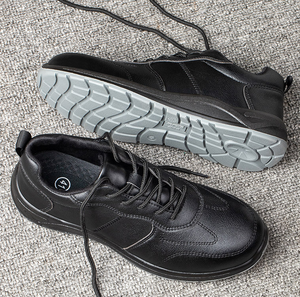 Nuovi stili scarpe da ginnastica di sicurezza in pelle nera leggera comode scarpe da lavoro a taglio basso impermeabili calzature di sicurezza con punta in acciaio - Product Image 5