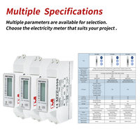 Compteur d'énergie AC monophasé MID bidirectionnel 100A RS485 MODBUS avec moniteur de courant EVPV, taille ultra-compacte, compteur 1P