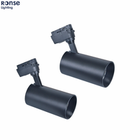RONSE lampu jalur komersial 24 sudut 24 Watt, lampu rangka aluminium Cob Led 24 Watt dapat disesuaikan 350 rotasi Horizontal cahaya CRI tinggi
