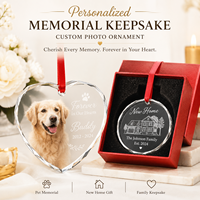 Adorno de Cristal Personalizado para Mascotas, Recuerdo con Foto, Decoración Colgante Pulida a Mano, Regalos para Bautizo y Diwali