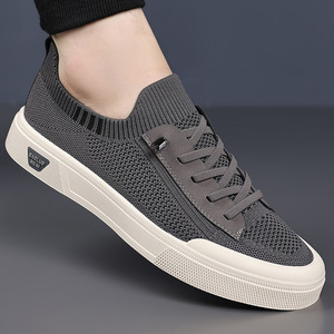 <b>Men</b> Summer Breathable Mesh Slip-On Sneakers Round Toe Casual Sport <b>Shoes</b> <b>Lightweight</b> EVA Sole Rubber Outsole Solid Color - Product Image 3