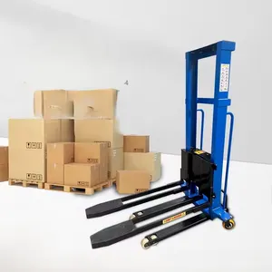Remote Control Self Lifting Hydraulic Stacker Forklift 1Ton 1.6M Stacker Truck Mounted Forklif Walkie Stacker