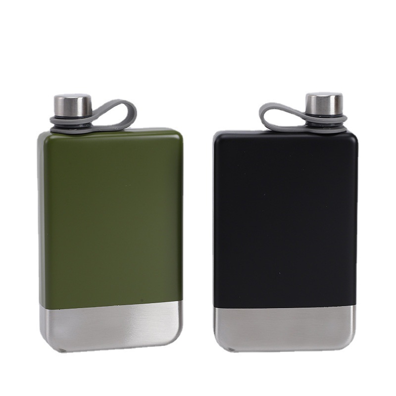 9oz Portable Travel Stainless Steel Glitter Coating Liquor Whiskey Pocket Flagon Bottle Hip Outdoor Wine Liquor Flask Bottle