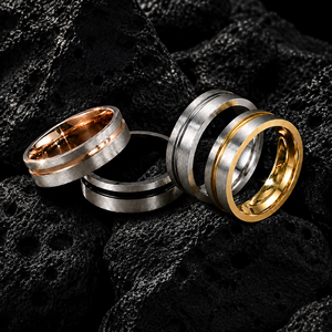 Anillo de Acero Inoxidable Chapado en <span class=keywords><strong>Dos</strong></span> Tonos Moderno de JLM Wholesale para Hombre <span class=keywords><strong>y</strong></span> Mujer, Regalo de Joyería para Boda <span class=keywords><strong>y</strong></span> Compromiso - Product Image 6