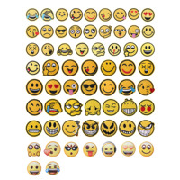 Patch brodé avec visage souriant Emoji mignon, 63 expressions de dessins animés différentes, patch brodé pour vêtements, chapeau, décoration DIY