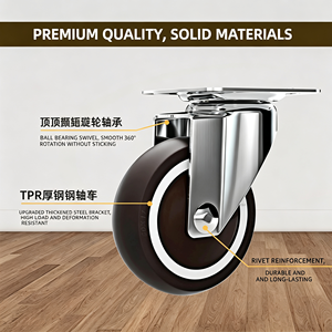 Stainless Steel Swivel Caster Wheel 125mm Polyurethane Brake Locking Mechanism Industrial Use 250kg Capacity Maintenance Free - Product Image 4