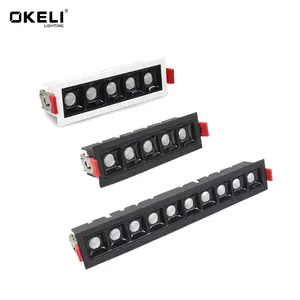 OKELI 10w 20w 30w热卖商用发光二极管照明铝合金嵌入式线性筒灯