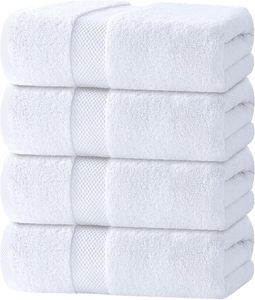 Customized Logo White 500-600Gsm Terry Cotton <b>Bath</b> <b>Towel</b> <b>Set</b> Quick-Dry Solid Color Lightweight Comfortable for Hotels - Product Image 1
