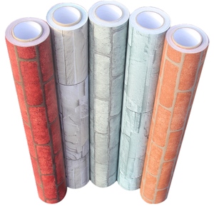 Vente en Gros d'Usine Papier Peint Auto-Adhésif 3D Effet Brique Pierre en PVC Imperméable 61cm*2m pour Mur - Product Image 1